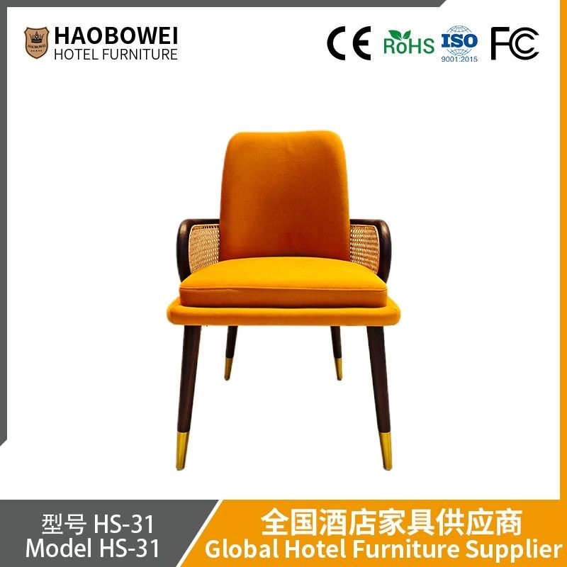 Retro Western Restaurant Cane Chairs Southeast Asian Themed Restaurant Tea Restaurant Wall-Mounted Solid Wood Chairs