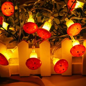 Mushroom String Lights Fairy String Lights Battery Operated Silver Wire LED USB