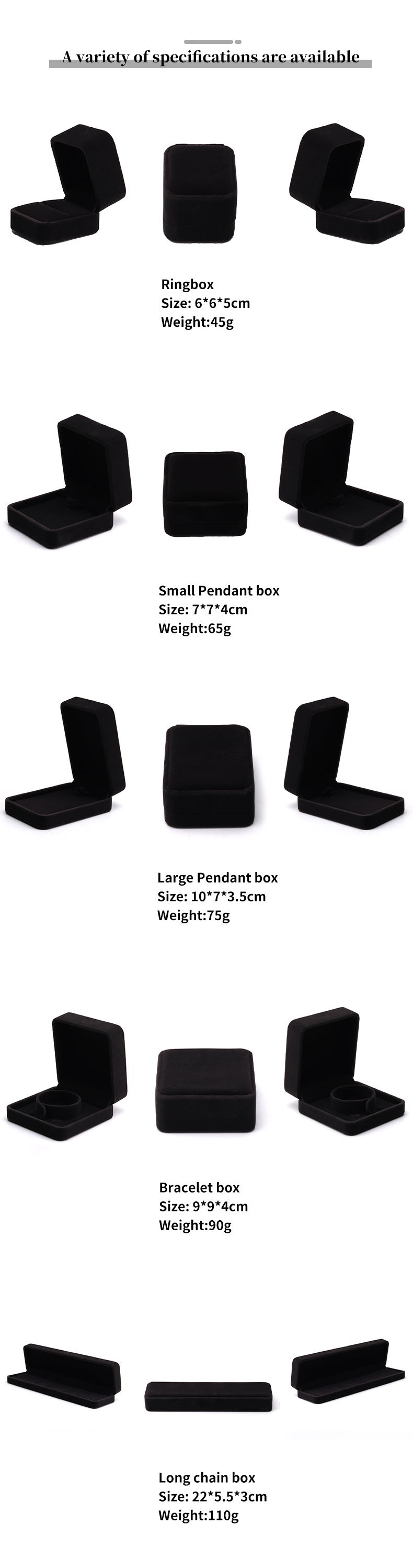 Custom Logo Printing Jewelry Ring Box in Square Shape Handmade with Dark Gray Velvet