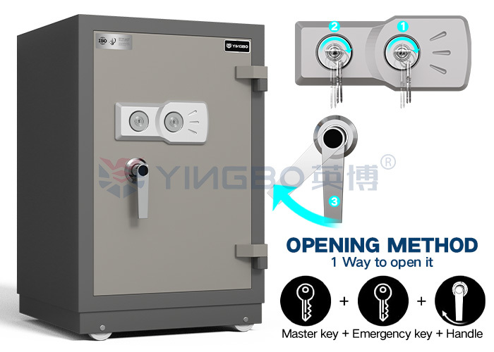 H680mm Fire Resistant Safe Box Solid Steel Latches Double Keys Lock