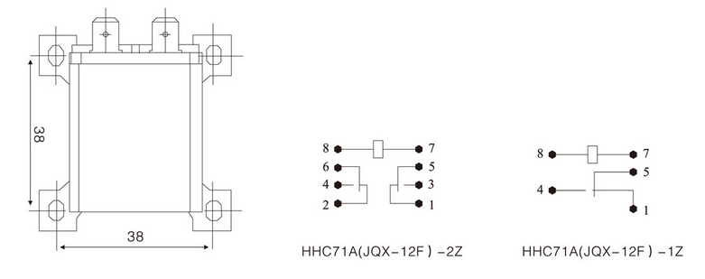 JQX-12F 2Z DC 12V 30A 8 Pin DPDT General Purpose High Power Relay