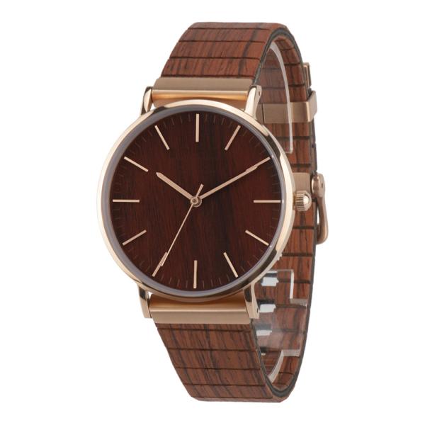 Boyear Mens Stainless Steel Case Wooden Wrist Watch ,Ladies Fashion Dress Bamboo