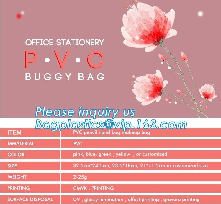 pvc Zip lockkk document file bag,Three-dimensional PVC Document Bag File Zipper Bag with Front Label Pocket bagplastics pac