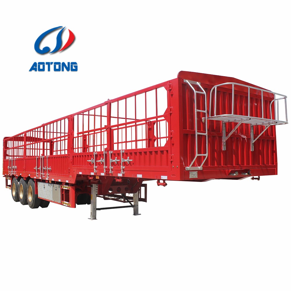 Double Deck 3-axle Steel Animal Transport Storehouse Bars Semi Trailer Superior Design