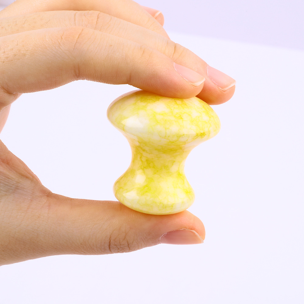 Yellow Jade Mushroom Crystal Guasha Board For Personal Health Care