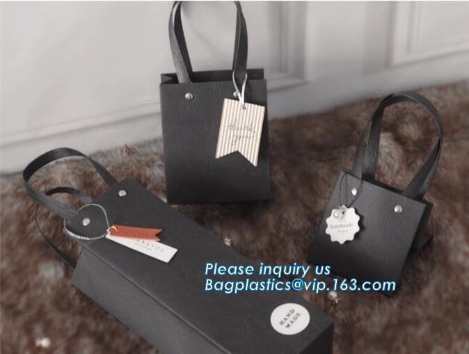 Flower carrier bag with different color customized pot plants kraft paper bag with handle,stamping logo fancy paper flow