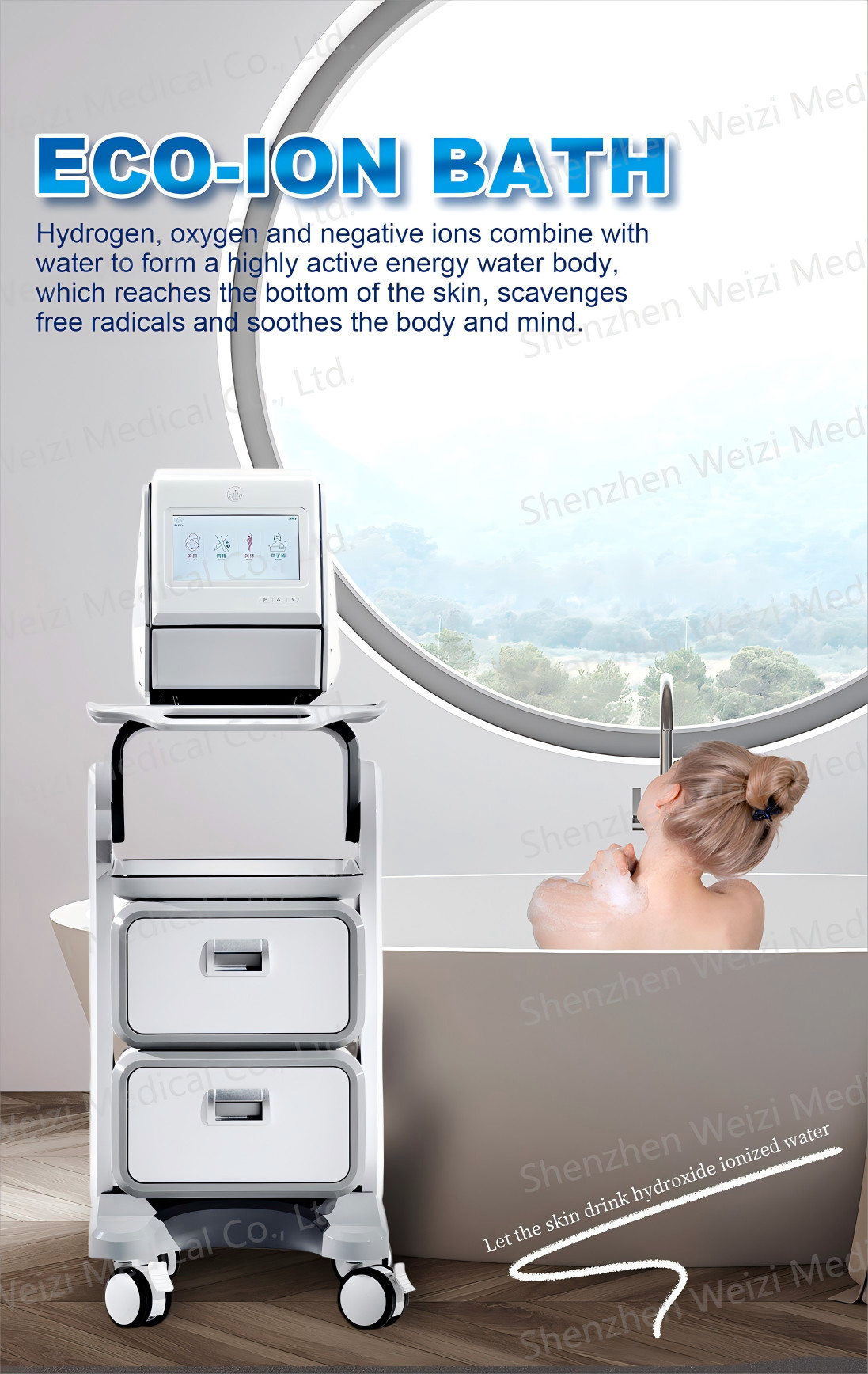 Anti Inflammatory Hydrogen Water Bath Machine For Cleansing / Wound Healing