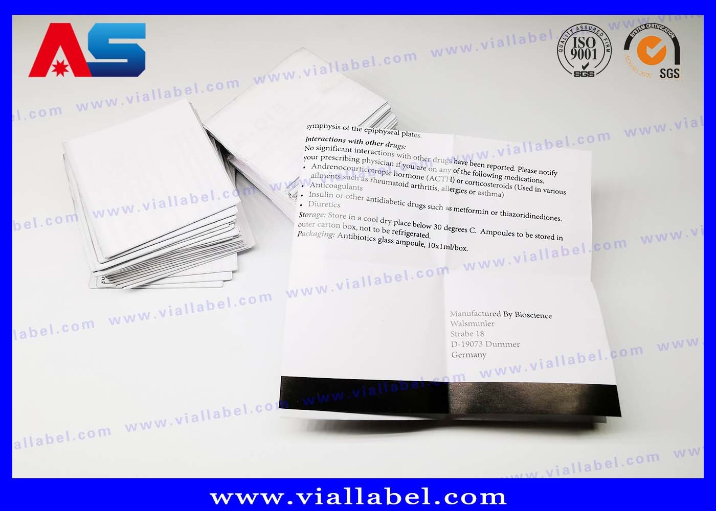 CMYK Medication Flypaper Description Paper Custom Leaflet Printing 135mm Width 45mm Length