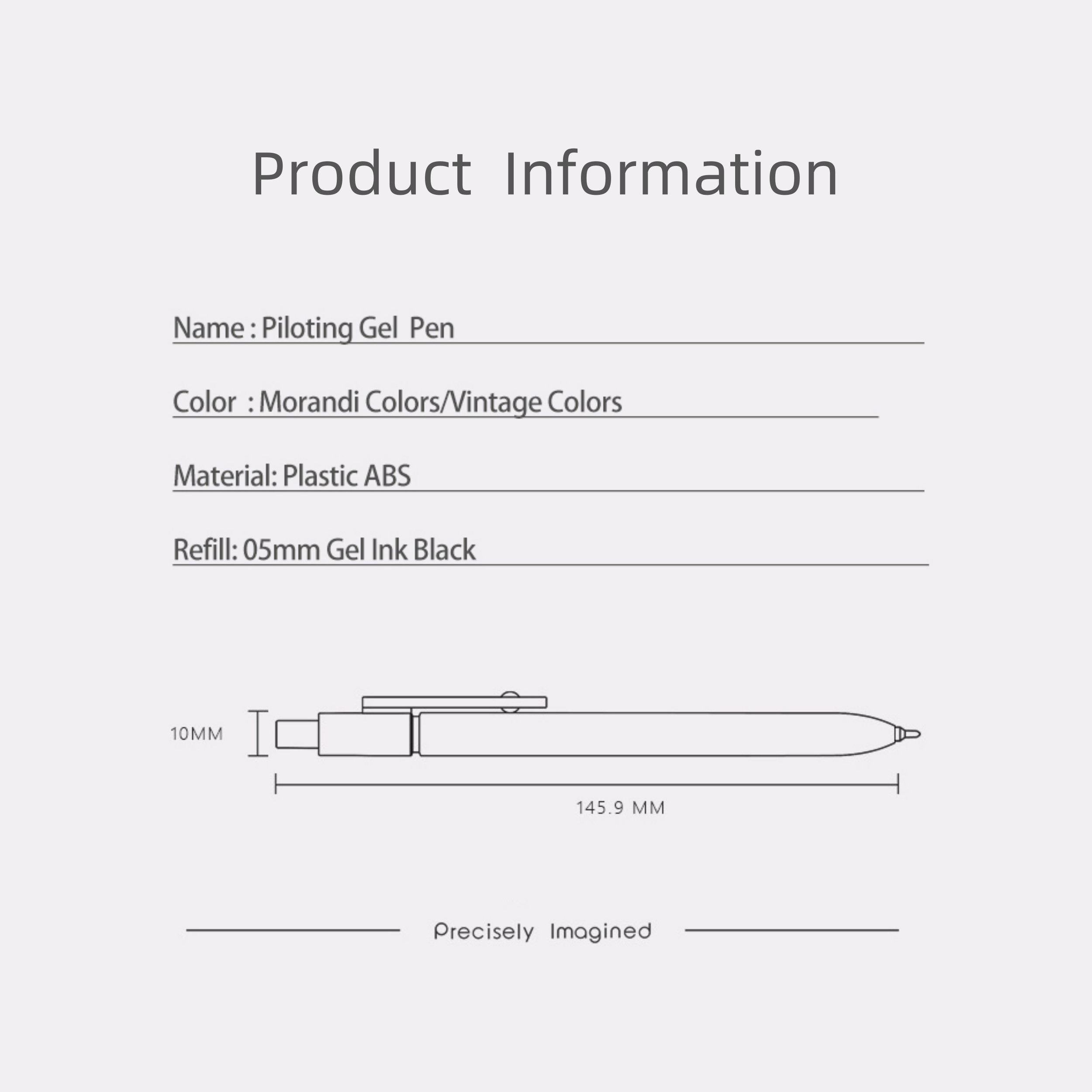 Creative Aesthetic Roller Ball Pen 0.5mm Fast Dry Fine Point Plastic Gel Pen