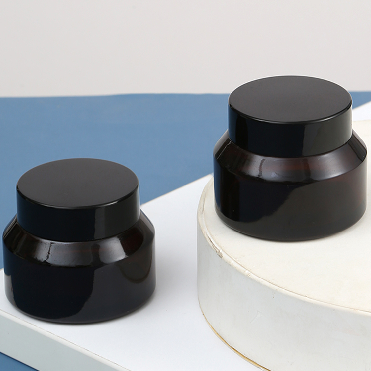 Logo/Graphic Design Borosilicate Glass Round Storage Jars with Childproof Cap in Black Matte and White Matte