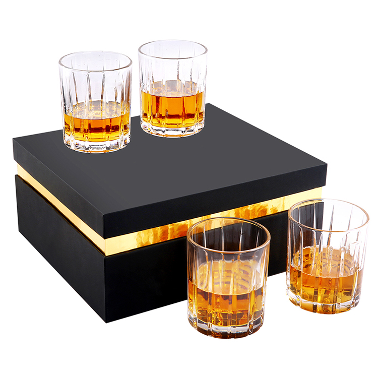 China wholesale Unique Non-lead Gorgeous Engraved Luxury Gift Bourbon Glass Set Whiskey Glass
