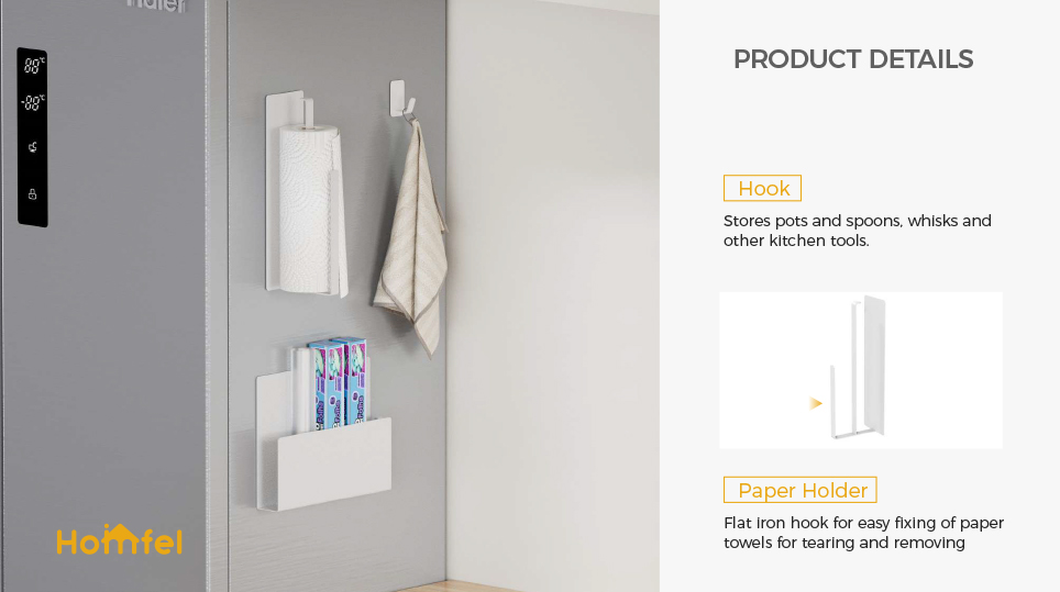 Stocked Iron Metal Type Wall Mounted Kitchen Rack Household Organizer