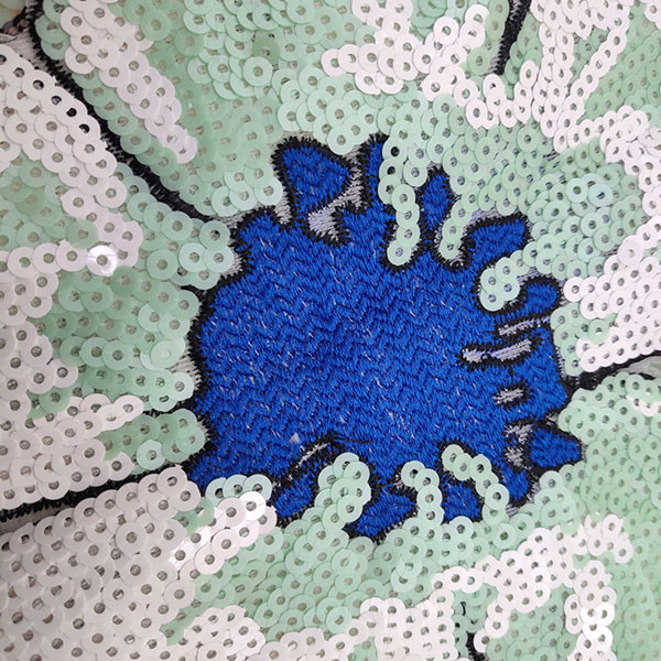 Various Size Sequin Flower Patches Eco Friendly For Hats / Shoes Decoration