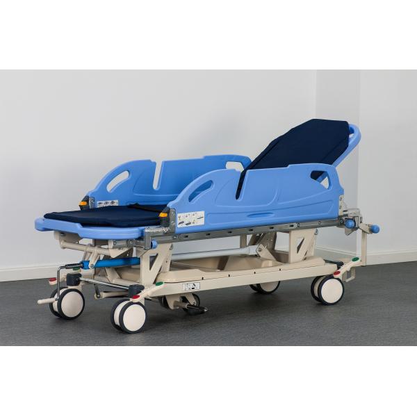 Quality Hydraulic Integrated guardrail Rotating Side Rails Patient Transfer Trolley for sale