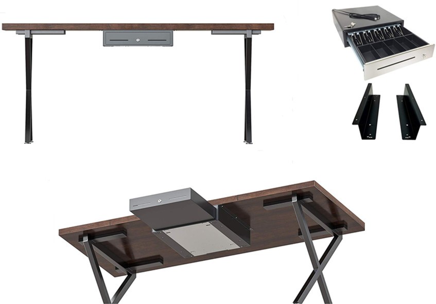 Under Counter Mounting Brackets for Cash Drawer Heavy Duty Steel Brackets for Installation of 16" Cash Drawer