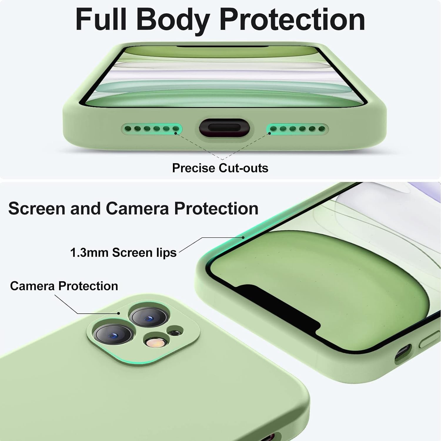 Compatible with iPhone 11 Case, Upgraded Liquid Silicone with [Square Edges] [Soft Anti-Scratch Microfiber Lining]