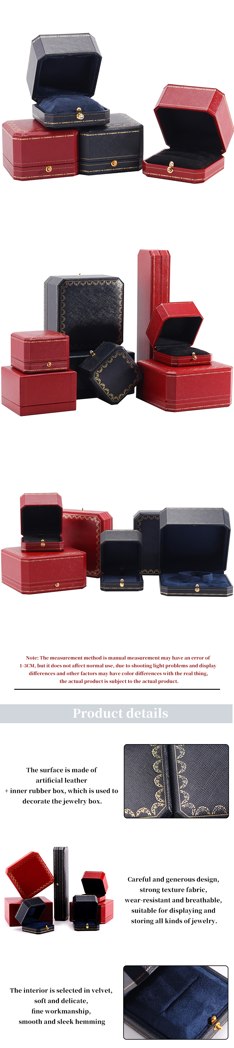 Rectangle 12*12*4.5cm Custom Jewelry Packaging Box for Bracelet Earrings Necklace Ring