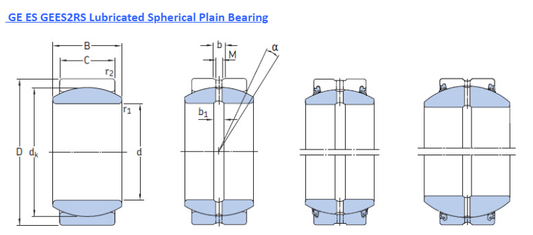 Hot Sale GE...SX GE...ES GE...AW Ball Joint Radial Spherical Plain Bearing Self-Lubrication GE45ES 2RS
