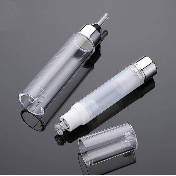 Silver Luxury Plastic Syringe Airless Bottle 5ml10ml 15ml for Empty Airless