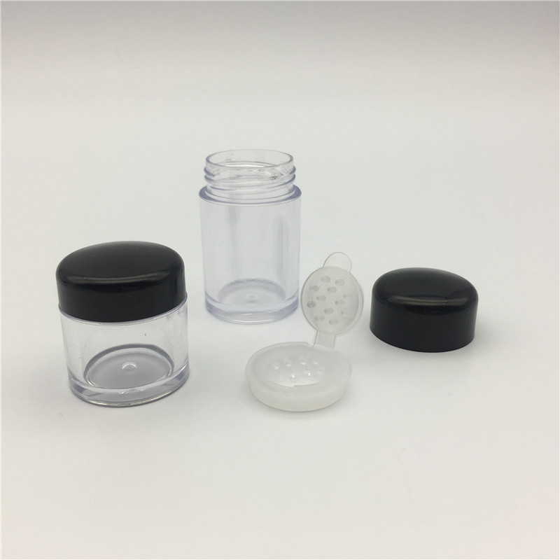 5ml 5 Grams 10 ml 10grams Clear Loose Powder Jar and Pot with Sifter Black White Cap Samples Process 2-3 days Free Sample