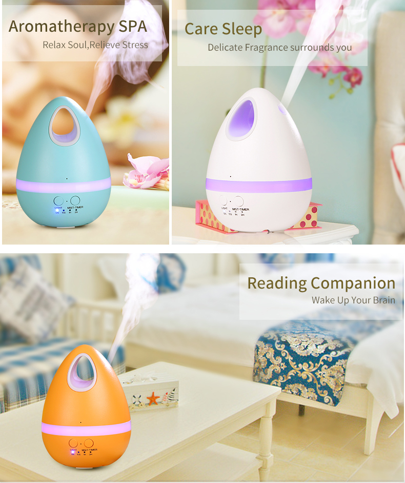 Egg Shaped Cool Air Mist Humidifier , 200ml Large Capacity Humidifier