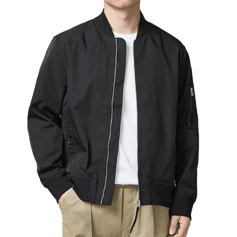 Solid Color Smart Casual Flight Coat Men&prime;s Bomber Jacket