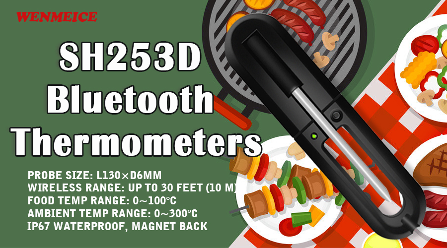 Real Wireless Oven Thermometer Digital BBQ Meat Kitchen Thermometer