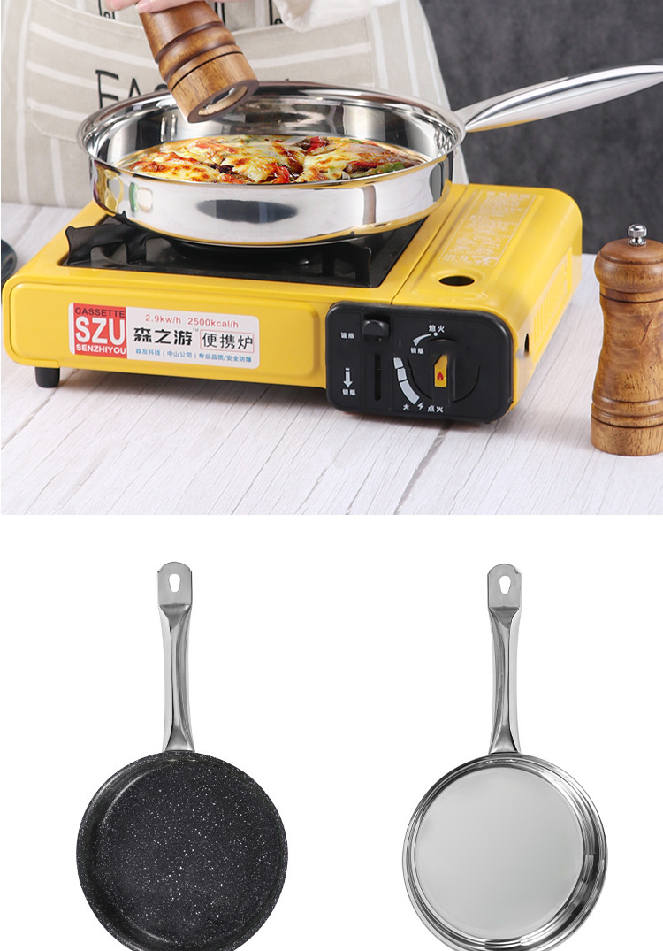 Full Size Stainless Steel Fry Pan Induction Cooking Panela Panci Pan Nonstick Medical Stone Frying Pan