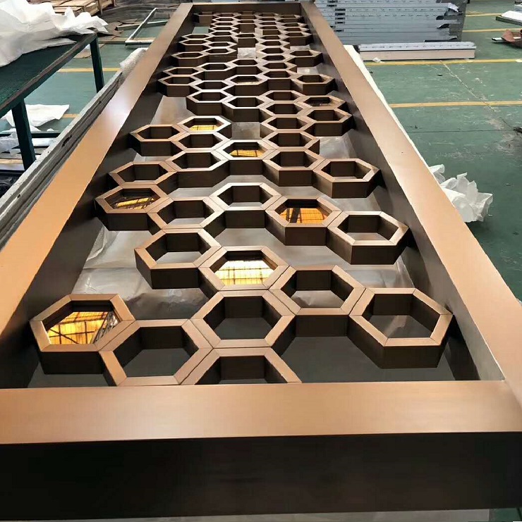 Customized size decorative metal brass screen room dividers