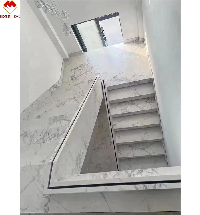 Porcelain Thin Slab Staircase Made in with Customized Polished or Matte Surface Finishing