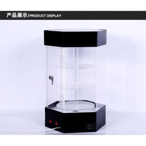 Rotating Multi-tiered Acrylic LED Lighting Jewelry Display Lockable Case
