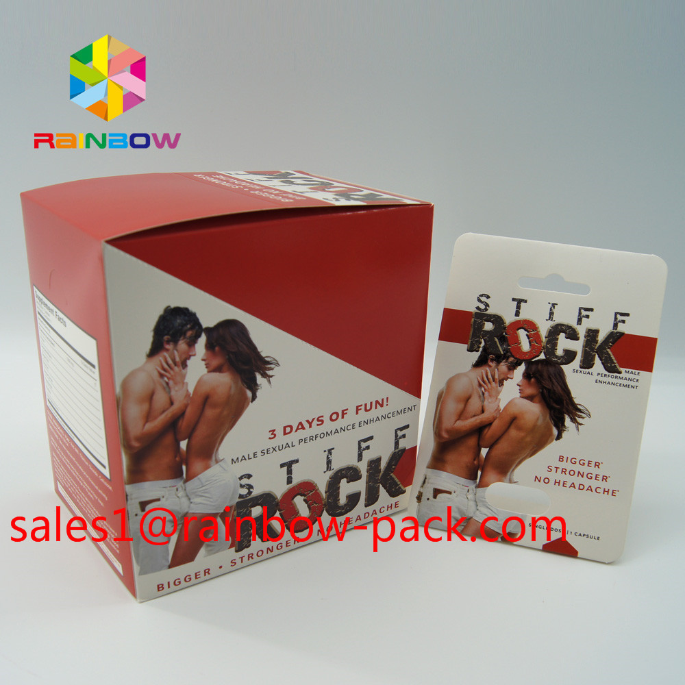 3D printing card FX 25000 lenticular plastic 3D card Custom printed rhino V7 3D sex pillspackaging 3D sex pill card