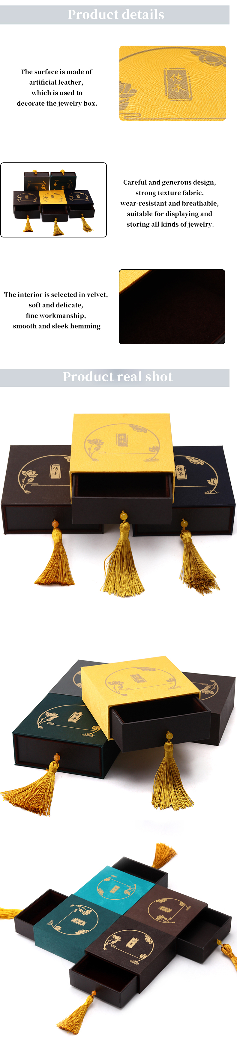 Chinese Style Exquisite Luxury Jewelry Packaging Box With Tassel Decor