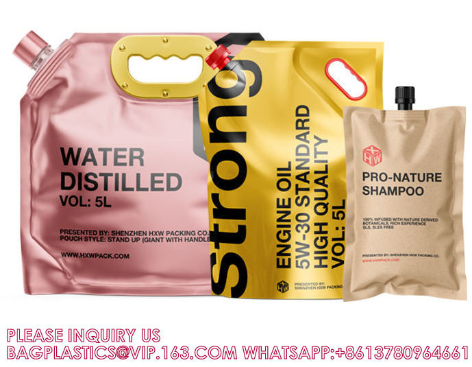 Custom Printing Spouted Aluminum Foil 1L 2L 2.5L 5L Kangen Water Liquid Refill Pouch Drinks Juice Packaging