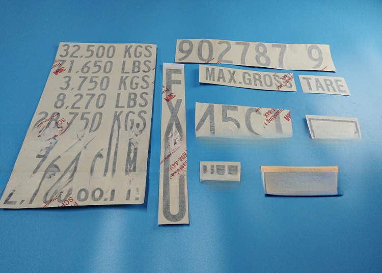 Get the Best Performance from Your Shipping Container with 3M Technology Number Letter Mark LOGO Weight Decal Spare Parts
