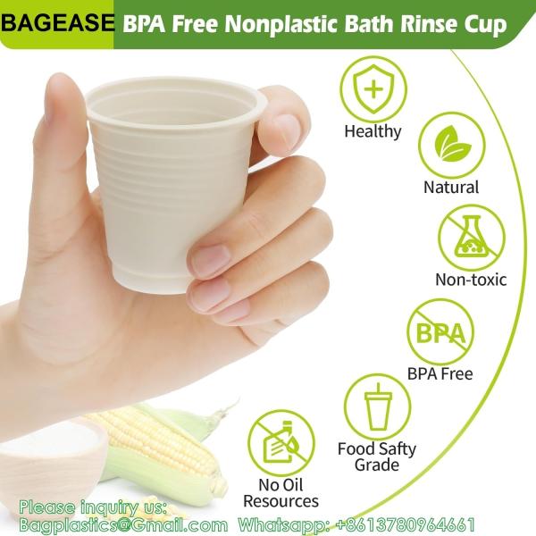 Compostable Disposable 3oz Bathroom Cups 100P Mouthwash Eco Friendly Cups