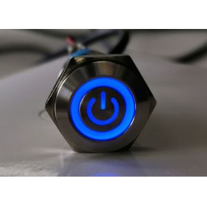 Waterproof Anti Vandal Push Button Switch , 16mm Illuminated Pushbutton Switch