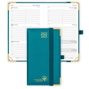 FSC Small Academic Planner Pacific Green With Vertical Hourly Schedule