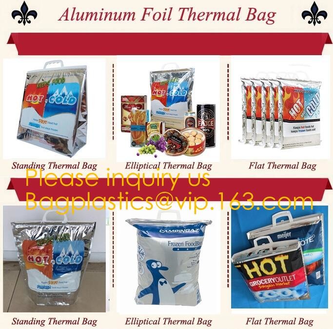 Aluminum Foil Food Use Disposable Cooler Bag Insulated Thermal Bag Organizer Storage Frozen Lunch Bag bagease bagplastic