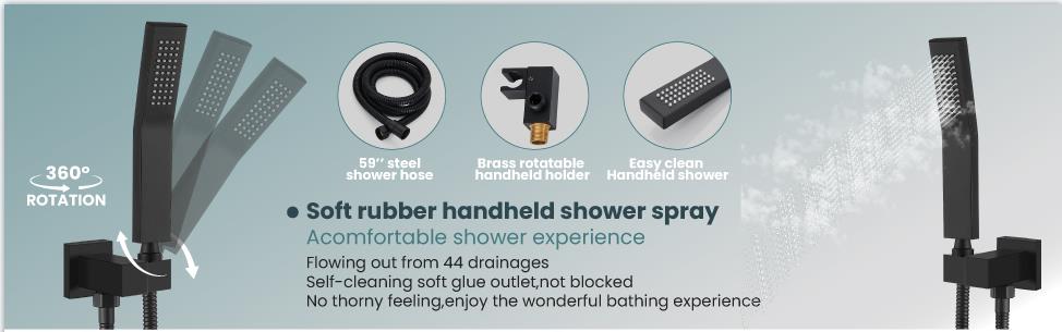 Bathroom shower cabin mixer 12 inch ceiling water saving flow 360 degrees rotating rainfall thermostatic shower head