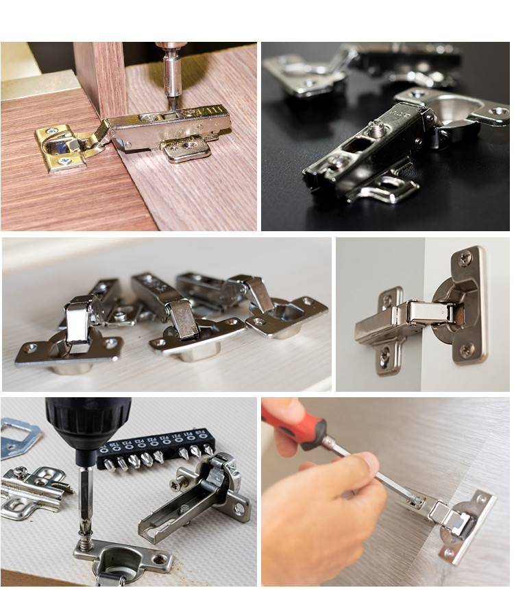 Two Hole Stainless Steel 201 Overlay Cabinet Hinges 11.5mm Depth