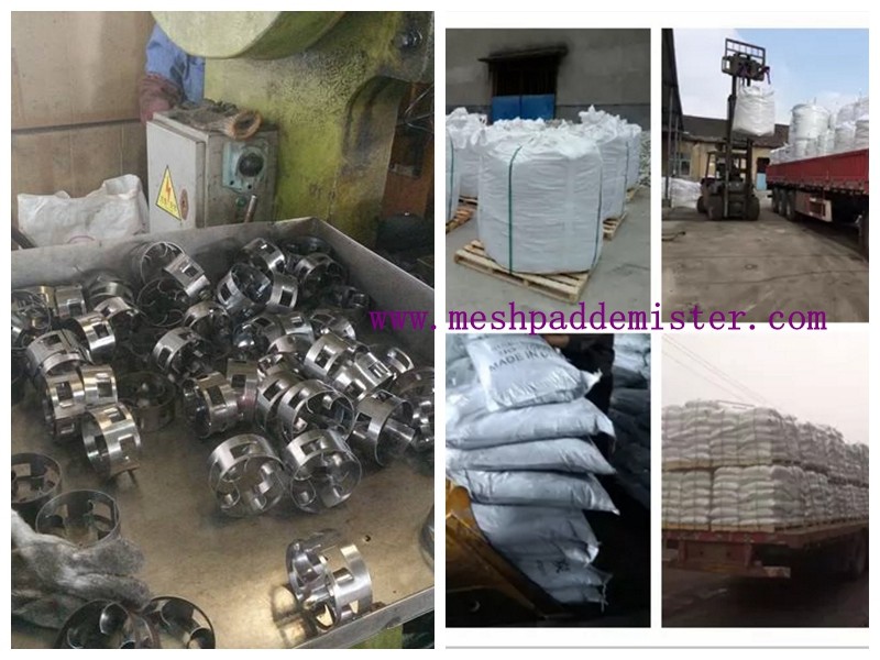 25 × 25 × 0.4 Mm Metal Random Packing Pall Ring Distillation Column 304