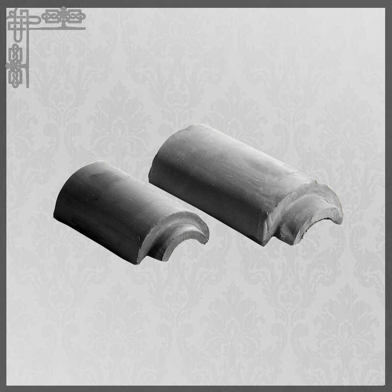 Traditional 180mm Chinese Clay Roof Tiles Grey Matt Unglazed Japanese Roof Tile
