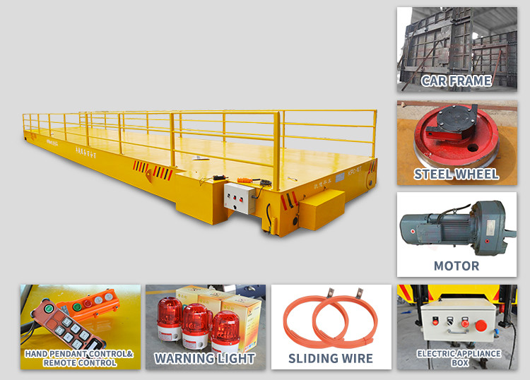 2019 factory custom design busbar powered railway transfer cart in production line