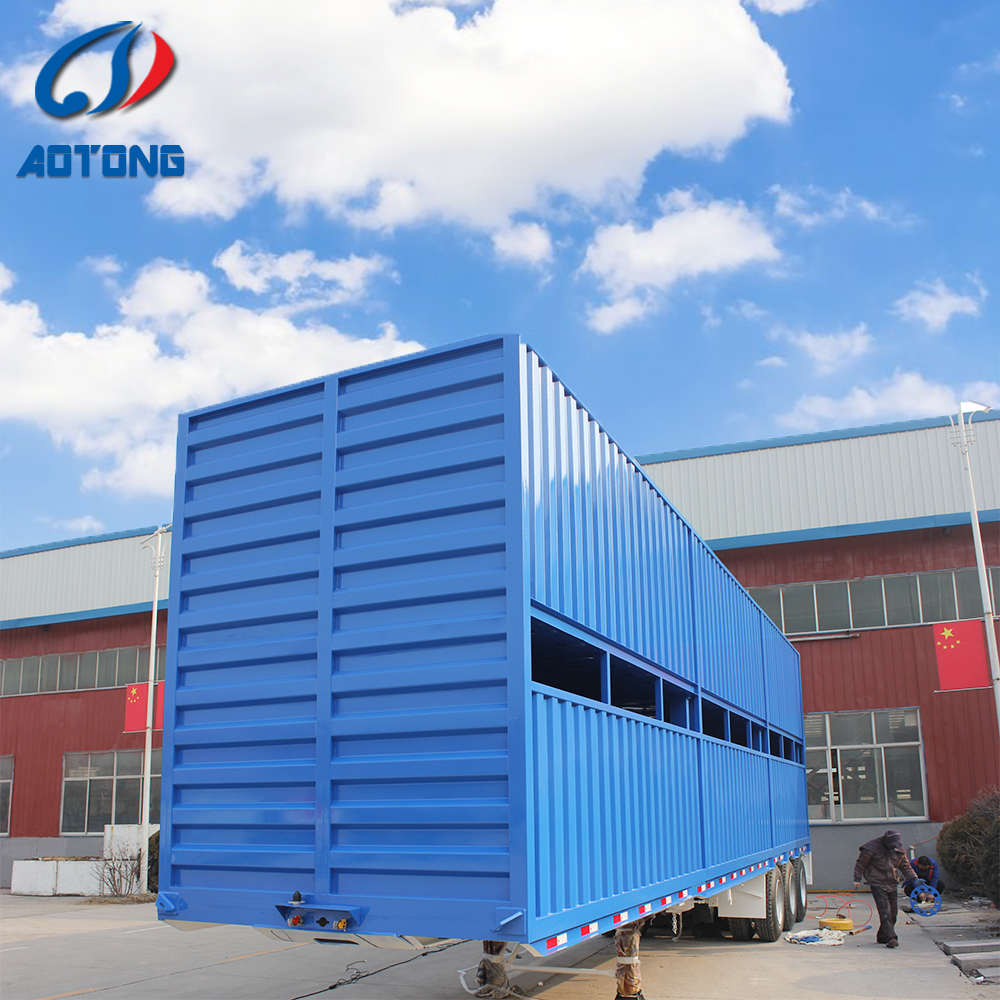 Double Deck 3-axle Steel Animal Transport Storehouse Bars Semi Trailer Superior Design