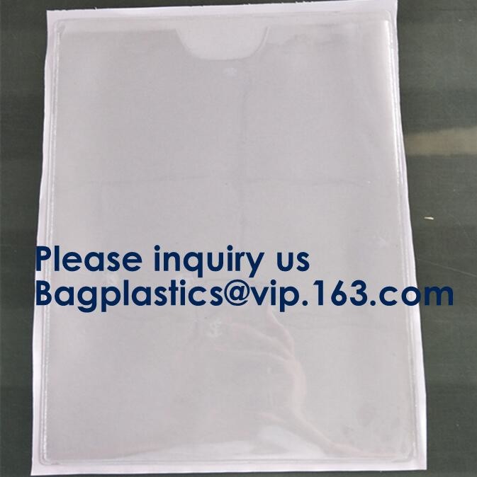 PVC backseal bag, PVC adhensive bag, PVC adhensive envelope, Document attacched BAGS, Metal buckel zipper lock bags