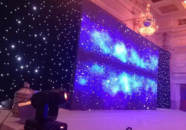 RGB 6 x 3m LED Star Cloth Curtain , Backdrop Stage Star Light Curtains for Stage Background