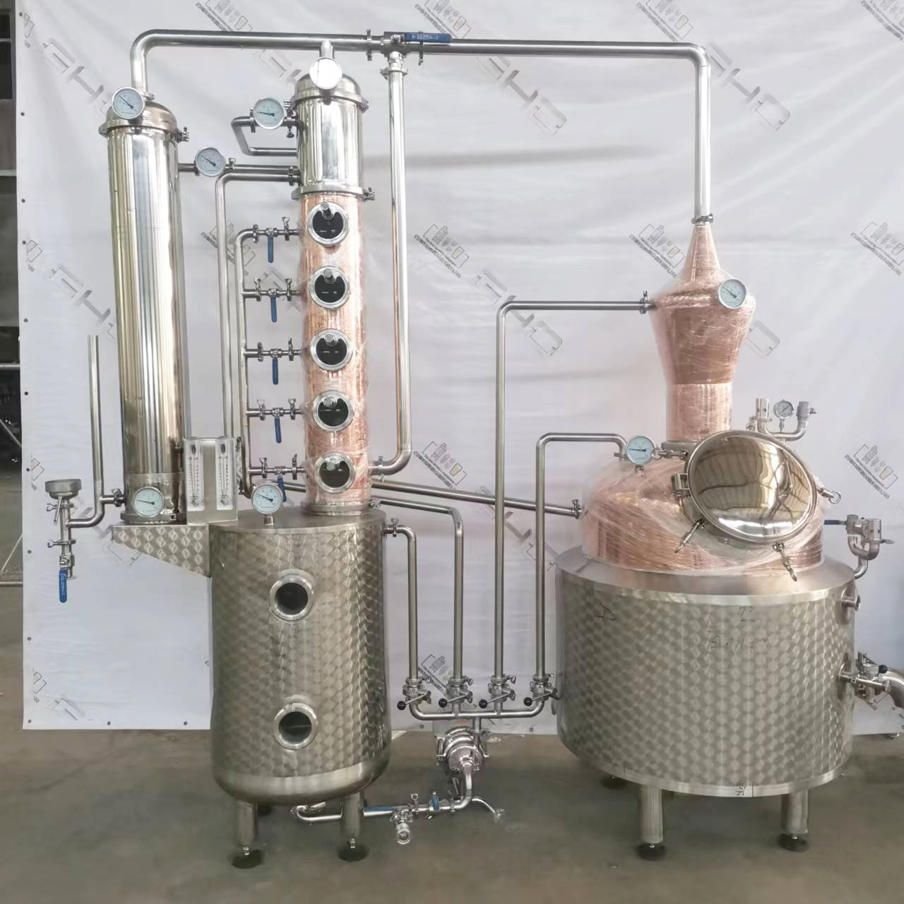 24KW GHO 150L Red Copper Alcohol Distillery Equipment for Distillation