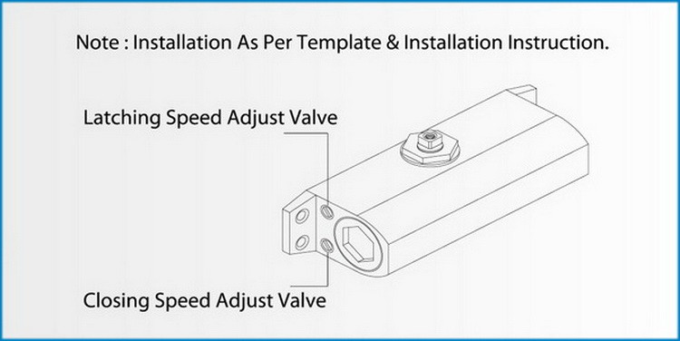 Silent Overhead Hydraulic Door Closer Smooth Running Easy Close Indoor Door Use