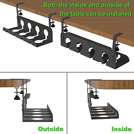 Maximize Space with Under Desk Table Cable Management Tray and Hook Type Installation